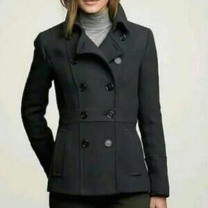 J.Crew Stadium Cloth by Nello Gori Wool Peacoat Double Breasted Dark Gray Coat 4